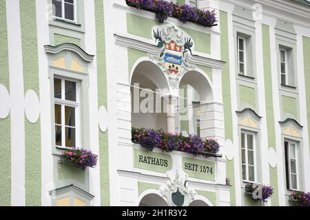 Rathaus in Gmunden, Bezirk Gmunden, Oberösterreich, Österreich, Europa - Rathaus in Gmunden, Bezirk Gmunden, Oberösterreich, Österreich, Europa Stockfoto