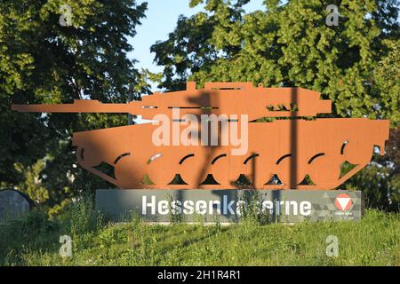 Hessenkaserne Wels - Panzerattrappe - Bundesheer - Hessenkaserne Wels - Dummy Tank - Streitkräfte Stockfoto