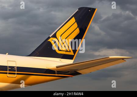 Zürich, Schweiz - 22. Juli 2020: Singapore Airlines fliegt am Flughafen Zürich in der Schweiz. Stockfoto