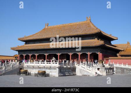 Palast der Himmlischen Reinheit Qianqinggong in der Verbotenen Stadt, Peking, China Stockfoto