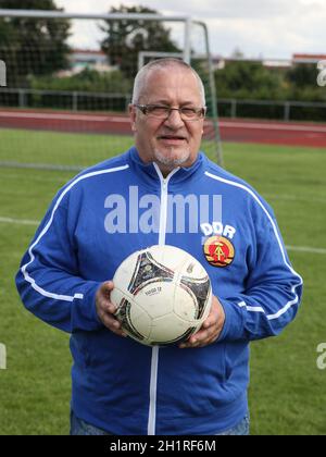 DDR Fußball-Nationalspieler und Legende Wolfgang Steinbach 1.FC Magdeburg Stockfoto