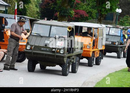 Treffen von Steyr-Puch Haflinger Geländewagen in Bad Ischl, Österreich, Europa - Treffen der Steyr-Puch Haflinger Geländewagen in Bad Ischl, Austr Stockfoto