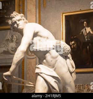 Rom, Italien, 24. AUGUST 2018: Gian Lorenzo Bernini Meisterwerk, David, datiert 1624 Stockfoto