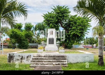 Saint-Paul, Réunion, Frankreich - 24. Dezember 2015: Denkmal Leconte de Lisle in Saint Paul auf der Insel La Réunion, Frankreich. Charles Marie Rene Lecon Stockfoto