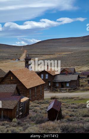 Methodist Church, Green Street, Bodie Ghost Town (8379 Fuß / 2554 m Höhe), Bodie Hills, Mono County, Eastern Sierra, Kalifornien, USA Stockfoto