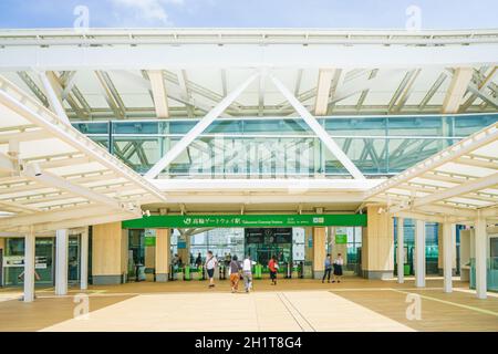 Bild der Takanawa Gateway Station. Drehort: Metropolregion Tokio Stockfoto
