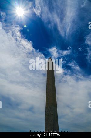 Bild des Washington Monument. Aufnahmeort: Washington, DC Stockfoto