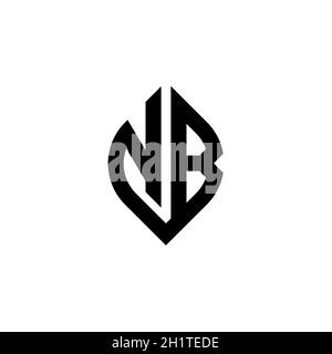 NB Monogram Logo Brief mit einfachen Fortsetzung Form Stil geometrische Design-Vorlage isoliert auf weißem Hintergrund Stock Vektor