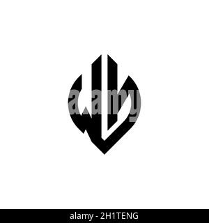 WN Monogram Logo Brief mit einfachen Fortsetzung Form Stil geometrische Design-Vorlage isoliert auf weißem Hintergrund Stock Vektor
