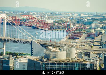 Skyline von Tokio vom World Trade Center (Seaside top) aus gesehen. Aufnahmeort: Metropolregion Tokio Stockfoto