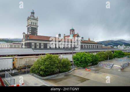 Der Dunedin Bahnhof in Dunedin, einer Stadt auf der Südinsel Neuseelands Stockfoto