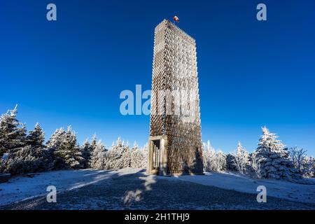 Aussichtsturm, Velka Destna, Orlicke Berge, Ostböhmen, Tschechische Republik Stockfoto