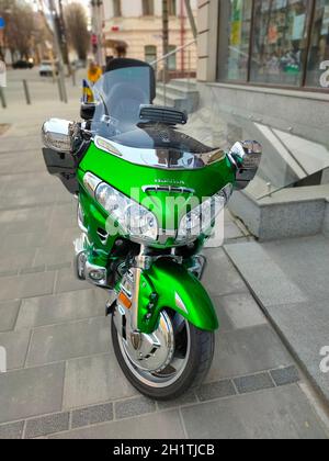 Kiyv, Ukraine - 30. August 2020: Details zum Honda Goldwing Motorrad in Kiyv, Ukraine am 30. August 2020 Stockfoto