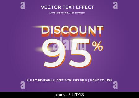 Rabatt Vektor Text Effekt editierbar Stock Vektor