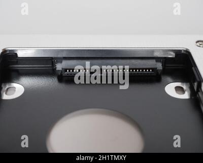 SATA-Anschluss für Computer-Festplatten- oder ssd-Anschluss Stockfoto