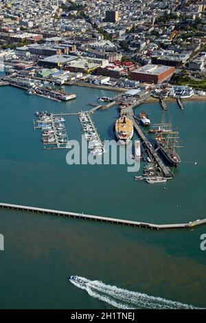 San Francisco Maritime National Historical Park, San Francisco, Kalifornien, USA - Antenne Stockfoto