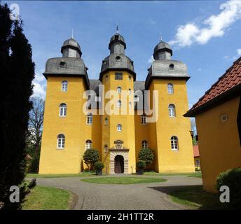 Schloss holte oder Holter Schloss, barockes Wasserschloss aus dem 17. Jahrhundert, Schloss Holte-Stukenbrock, Nordrhein-Westfalen, Deutschland Stockfoto