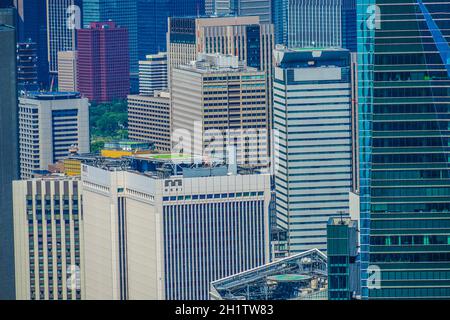 Stadtlandschaft von der Aussichtsplattform Roppongi Hills. Aufnahmeort: Metropolregion Tokio Stockfoto