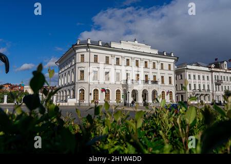 Kasan, Russland, September 10 2021. Das Gebäude des Kazan Rathauses. Büro des Bürgermeisters von Kazan. Kazan Stadtrat. Stockfoto