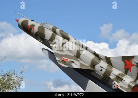 Poltavskaya Village, Russland - 22. August 2016: Denkmal für das Jagdflugzeug Stockfoto