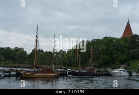 Blick von der deutschen Insel Poel in der Nähe des Dorfes Kirchdorf im Herbst Stockfoto