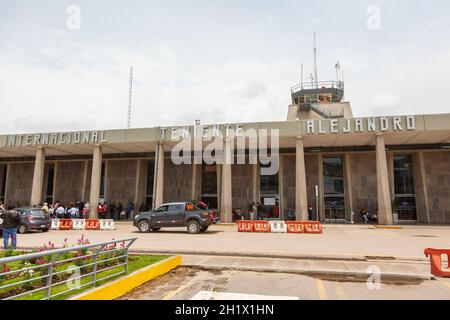 Cuzco, Peru - 2. Februar 2019: Terminal-Gebäude des Cuzco Airport (CUZ) in Peru. Stockfoto