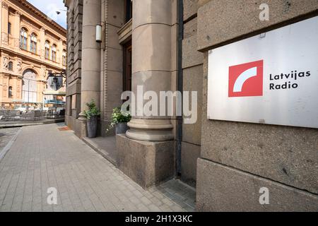 Riga, Lettland. 22. August 2021. Der Sitz des lettischen Nationalradios im Stadtzentrum Stockfoto