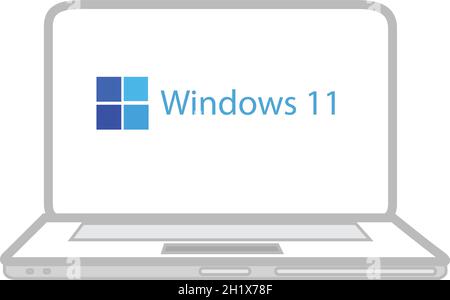 Laptop-Computer bereit für Windows 11 Stock Vektor