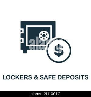 Schließfächer Symbol für sichere Einlagen. Monochromes Schild aus der Sammlung von Bankgeschäften. Creative Lockers Safe Deposits Icon Illustration für Webdesign Stock Vektor