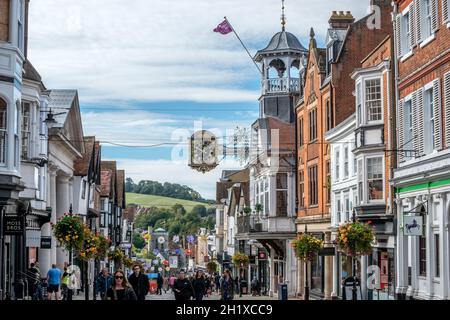 Guildford, 6. Oktober 2021: GV aus dem Stadtzentrum von Guildford Stockfoto