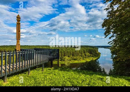 Nemunas von der Aussichtsplattform Balbieriskis in Litauen. Stockfoto