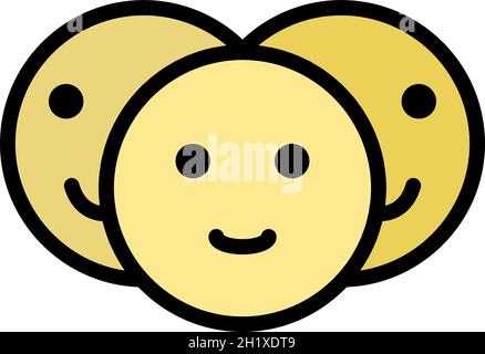 Emoji-Symbol für Freunde. Umriss Freunde Emoji Vektor Symbol Farbe flach isoliert Stock Vektor