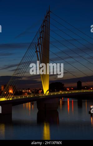 Media City Fußgängerbrücke, Media City Großbritannien Stockfoto