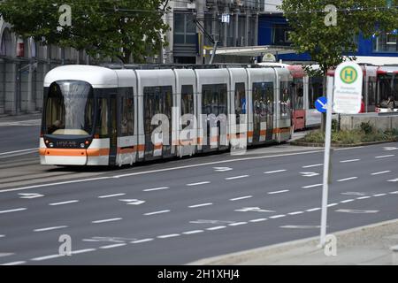 Straßenbahn in Linz (Oberösterreich, Österreich) - Straßenbahn in Linz (Oberösterreich, Österreich) Stockfoto