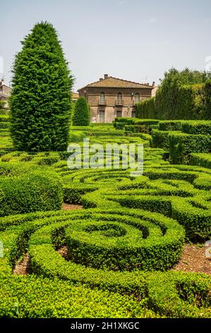 Der manieristische Überraschungsgarten in Bagnaia, Viterbo, Mittelitalien, wird Jacopo Barozzi da Vignola zugeschrieben Stockfoto