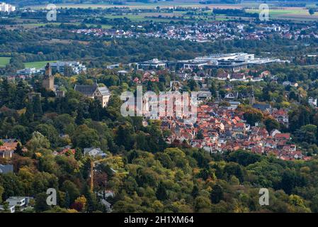 Panoramablick auf die Stadt Kronberg im Rhein-Main-Gebiet bei Frankfurt, Hessen, Deutschland Stockfoto