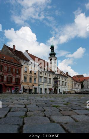 Das Rathaus von Maribor, befindet sich am Hauptplatz dieser wichtigen slowenischen Stadt. Stockfoto
