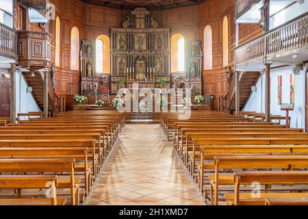 Die Pfarrkirche Église Notre-Dame de l'Assomption of Bidart, Côte Basque, Südfrankreich Stockfoto