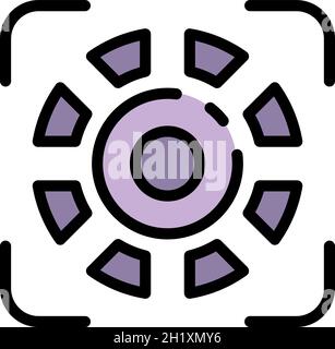 Symbol für biometrische Authentifizierung. Kontur biometrische Authentifizierung Vektor Symbol Farbe flach isoliert Stock Vektor