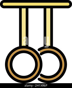 Symbol für Sportringe. Kontur Sportringe Vektor Symbol Farbe flach isoliert Stock Vektor