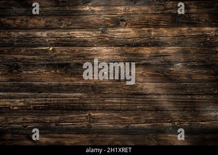 Alte vintage reiche echte Planken Holz Maserung Textur Hintergrund mit Knoten. Stockfoto