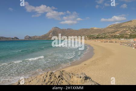 Sandstrand Pachia Ammo, Falassarna, Kreta, Griechenland Stockfoto