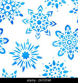 Weihnachten nahtlose Muster mit Schneeflocken, Vektor-Hintergrund Stock Vektor