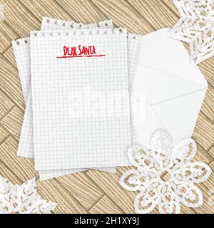 Frohe weihnachten Brief mit Schneeflocken, Vektor-Illustration Stock Vektor