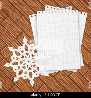 Frohe weihnachtskarte mit Schneeflocke, Vektorgrafik Stock Vektor