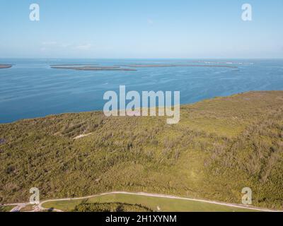 Bokeelia, FL, USA: Luftaufnahme mit Golfplatzhäusern Stockfoto