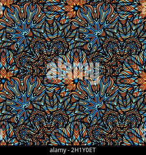 Nahtloser Hintergrund mit hellen Blumen, Vektor-Illustration Stock Vektor