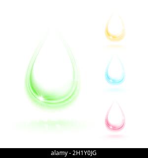 Satz von Kristallwassertropfen, Vektorgrafik Stock Vektor