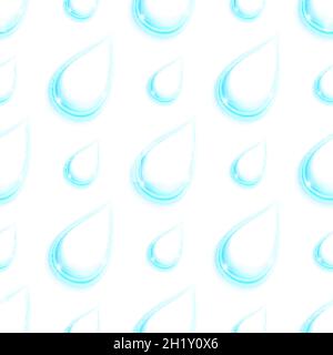 Nahtloses Muster mit blauen Wassertropfen aus Kristall Stock Vektor