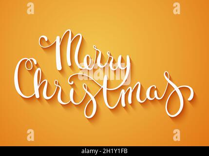 Handgemachte Kalligraphie Frohe Weihnachten, Vektor-Illustration Stock Vektor